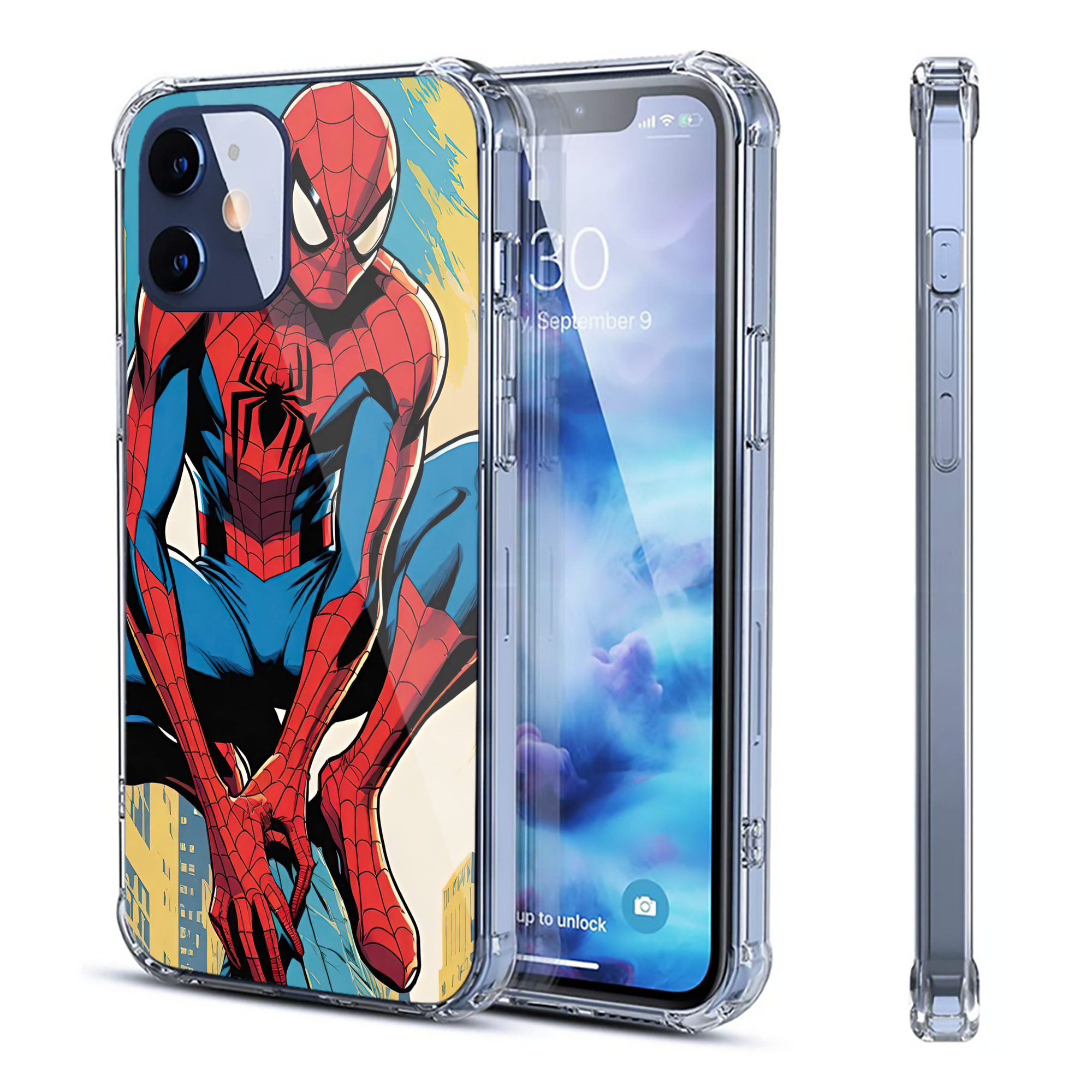 （画像用） Spider Man スパイダーマン 【iPhone 12シリーズ対応】透明スマホケース（クリアソフトケース）